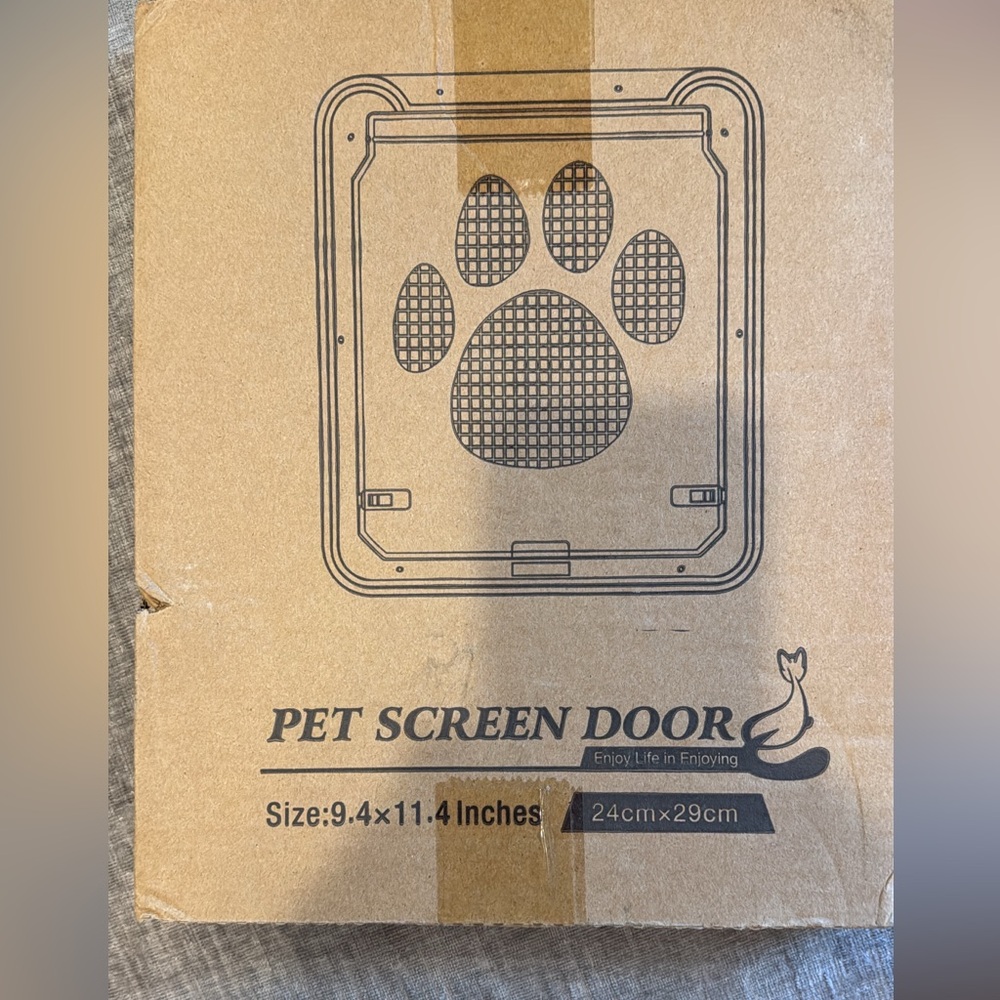 Pet Screen Door with Paw Design